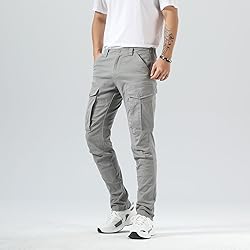 Plaid&Plain Men's and Women's Iron Grey Cargo Pants