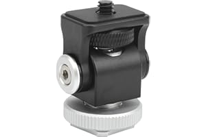 Multifunction Ball Head, Aluminium Alloy 3KG Load 180/360 Rotation Adjustable Ball Head Microphone Monitor Stand Bracket Supp