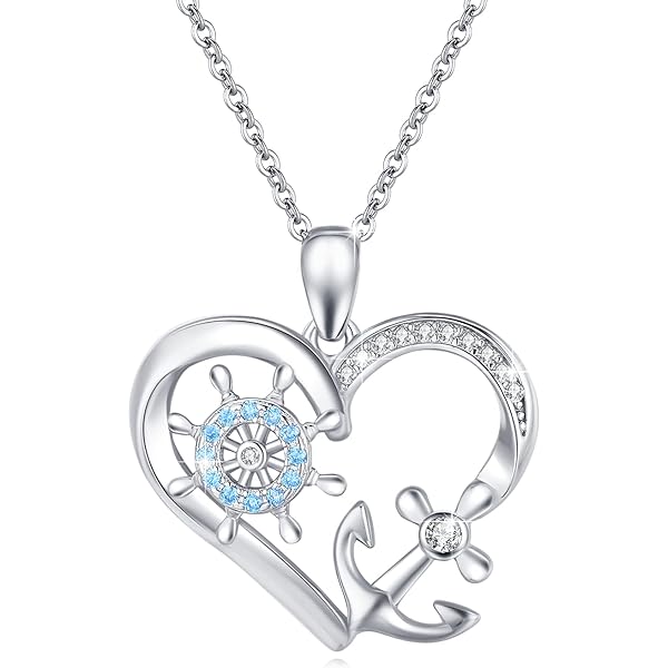 Anchor Jewelry - Juego De Joyas De Plata De Ley 925, Collar De Ancla Minimalista, Hipoalergénico, Náutico, Arete, Aretes Colgantes Para Mujer, Joyería De Océano, Brújula Para Regalo De Cumpleaños Y