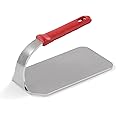 Vollrath 50662 2.5 lb Flat-Bottom Steak Weight Press with Removable Red Silicone Ergonomic Handle for Grill Food Truck Burger Bacon | Heat Resistant up to 450°F, 9"L x 4-3/4"W, Stainless Steel, NSF