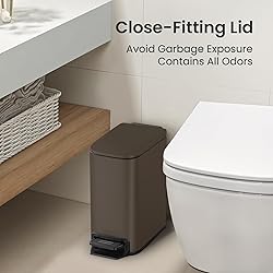 Cesun Small Bathroom Trash Can with Lid Soft