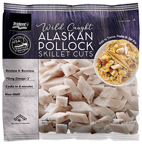 Trident Seafoods Wild Alaska Pollock Skillet Cuts, 1 Pound (Frozen)