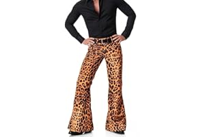 LDNINE Men's Velvet Relaxed Vintage 60s 70s Bell Bottom Stretch Fit Classic Comfort Flared Flares Retro Leg Disco Pants