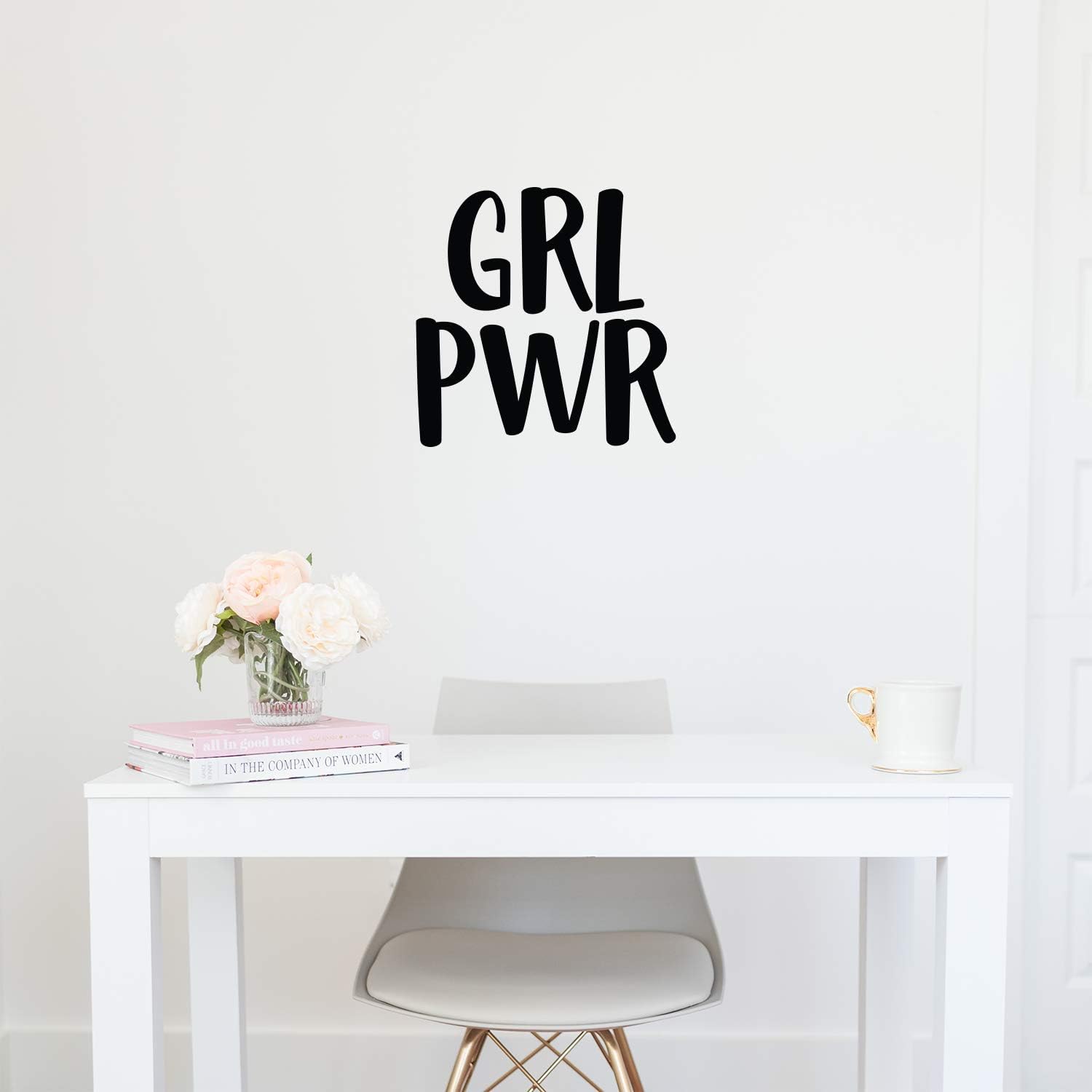 Amazon Com Vinyl Wall Art Decal Girl Power 18 X 18 Trendy Inspirational Girls Empowerment Quote For Women S Home Bedroom Living Room Office Decor Sticker Black Home Kitchen