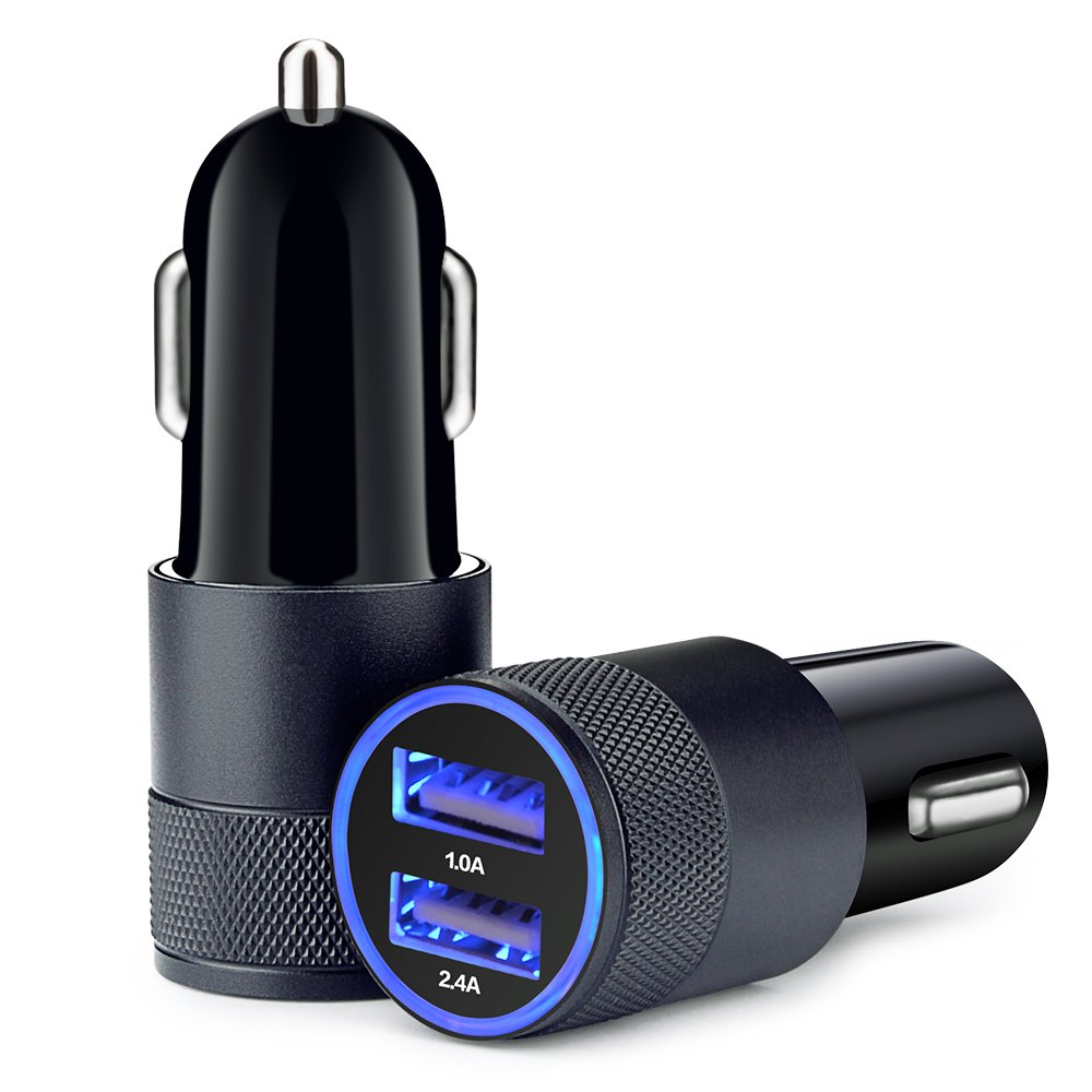 Car Charger,Sicodo 3.4A 2 Pack USB Smart Port Charger Compatible with iPhone 16 15 14 13 12 11 SE X 8 Pro, Pro Max, Plus, Samsung Galaxy S24 S23 S22 S21 S10 Plus S9 Note 20 10+, LG, Pixel, iPad Pro