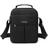 zhongningyifeng Men's Messenger Bag Small Nylon Crossbody Shoulder Bag Waterproof Casual Black Purse for Work Travel