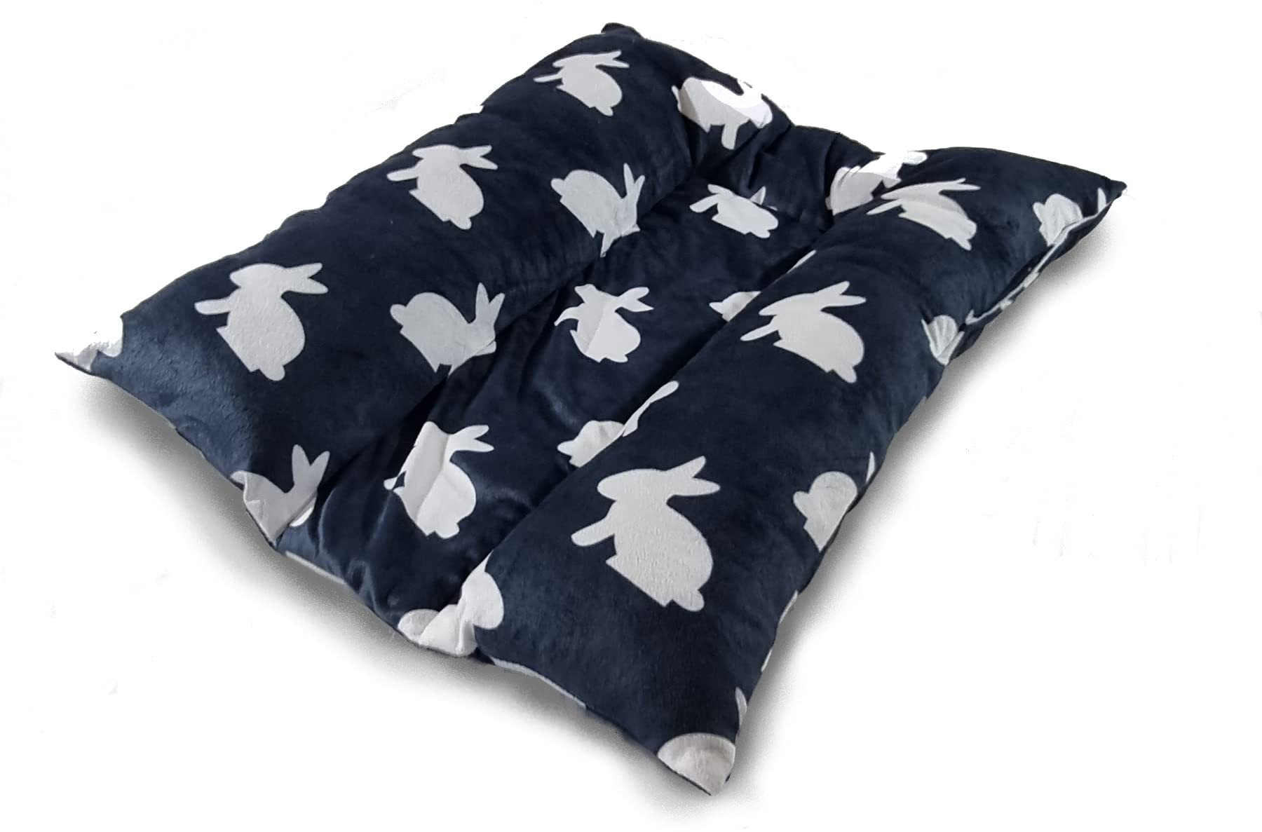Comfybun Pet Hugger Fleece Bed for Rabbits, Cats and Dogs - Stuffed Pillow Buffers - Flop Channel - Soft Minky Fleece (M, Dark Blue Grey)