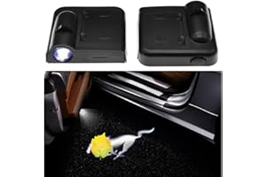LOENA 2PCS forMustang Door Light Logo Projector Welcome Door Projection Pastable Led Logo Light Holeless Magnet Sensor Ghost Shadow Lamps (formustang)