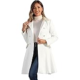 Allegra K Women's Peacoat Overcoat Double Breasted Vintage A-line Flare Winter Coat