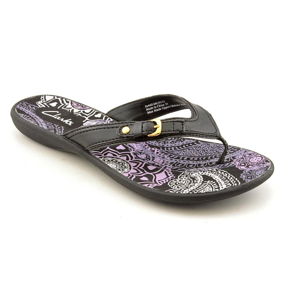 purple clarks flip flops