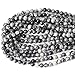 Qiwan 45PCS 8mm Black Network zebra Stripes Natural Stone Beads For Jewelry Making DIY Bracelet Necklace 1 Strand 15