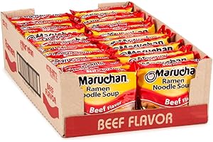 Maruchan Ramen Beef, Instant Ramen Noodles, Ready to Eat Meals, 3 Oz, 24 Count