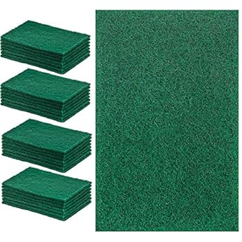DecorRack 28 Large Cleaning Scouring Pads for Kitchen, Dishes, Bathroom, Household, Large Heavy Duty Non Scratch Scour Pad, Scrubber Sponge Dish Pads, Green (Pack of 28)