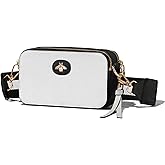 Ophlid Bee Purse Camera Crossbody Bags for Women Trendy Small Snapshot Bag Wide Strap Leather Shoulder Clutch Handbags