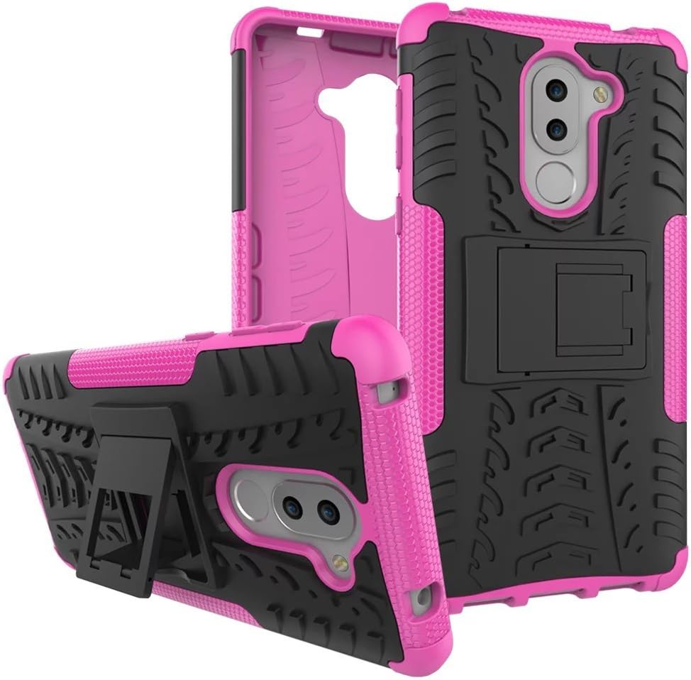 Honor 6X Case, Lantier Hybrid Armor Shockproof Impact Protection Tough Hard Rugged Heavy Duty Combo Dual Layer Protective Case Cover with Kickstand for Huawei Honor 6X 5.5'' Rose