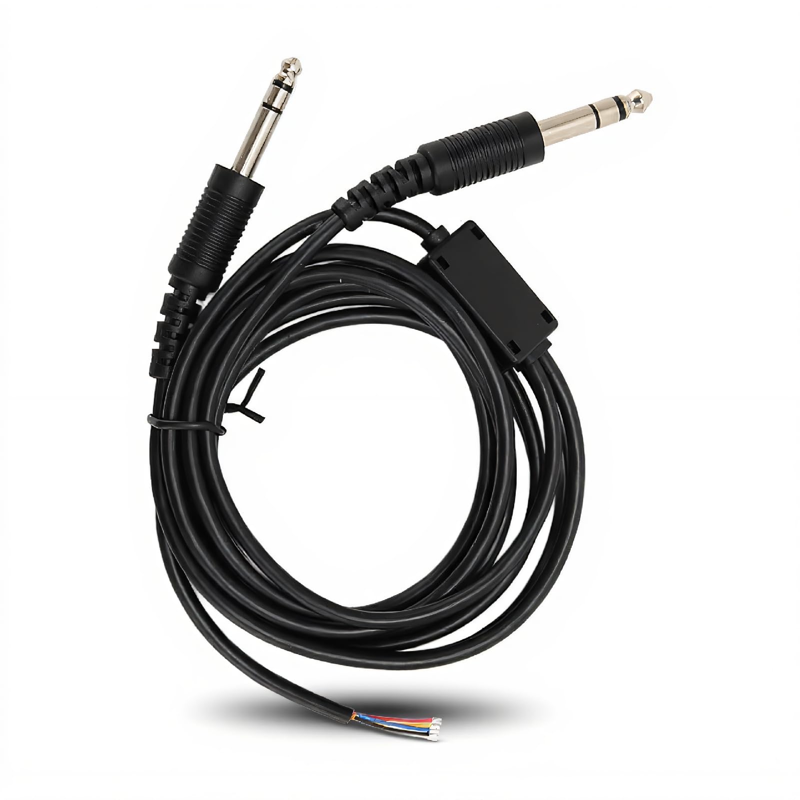 Aviation Headset Cable GA Dual Plug for David Clark AVCOMM Pilot, Aviation Pilot Headset Replacement Cable 3/16inch Microphone Plug PJ‑068 and 1/4inchSpeaker Plug PJ‑055