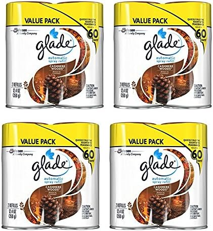 Glade Automatic Spray Air Freshener Refill, Cashmere Woods, 12.4 Ounce, 2 Refills (8 pack)
