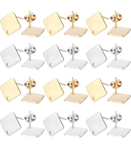 Gold Earrings Flower Beebeecraft 1 Box 14Pcs Heart Stud Earring