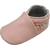 YALION Baby Leather Shoes,SOFE Sole Baby Walking Shoes,Slip-on Boys Girls Slippers with Elastic Ankle,Anti-Slip Crib Shoes for Infant Toddlers