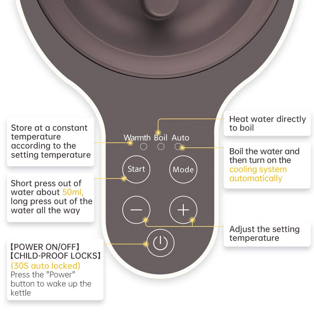 POTATO Baby Formula Kettle Water Kettle with Precise Temperature Control Formula Mixing Water Kettle 1.1L Boil-Dry Protection Quick Bottle Warmer Boiler Heater for Night Feeding : Baby