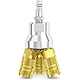 Taisher 3-Way Air Manifold 4 Ports Aluminum Industrial Pneumatic Air Compressor Quick Connect Socket In Line Type Air Hose Splitter with 3 Couplers and 1/4" Male NPT Plug