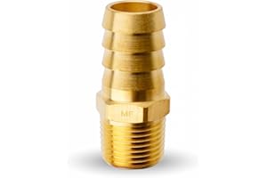 MAACFLOW MAACFLOW Brass 3/8" Male NPT to 5/8" Hose ID Barb Barbed Hose Fitting Adaptor Connector (Pack of 1)