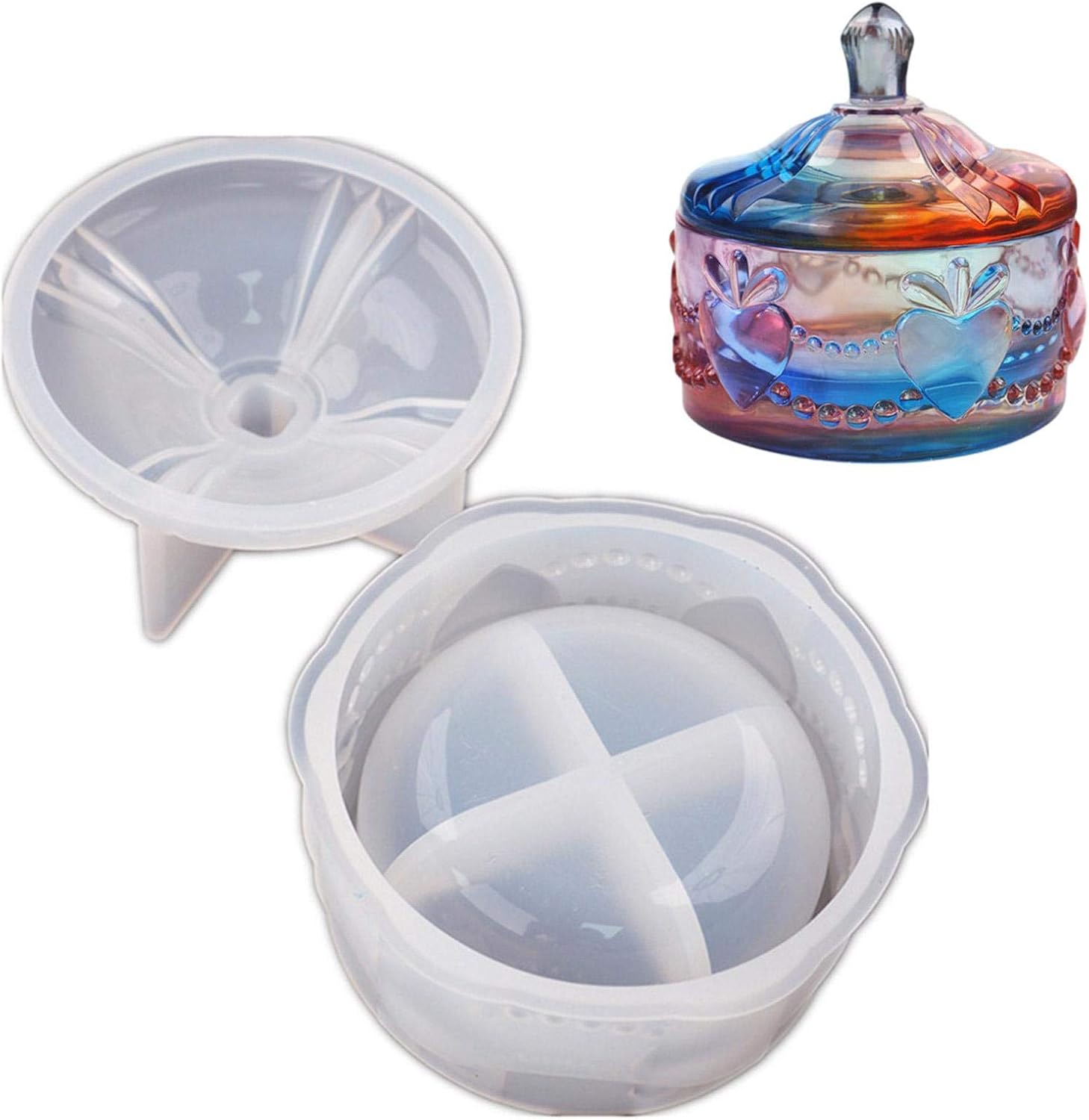 Box Resin Mould, Jewelry Box Mold With Heart Shape Silicone Resin Mold