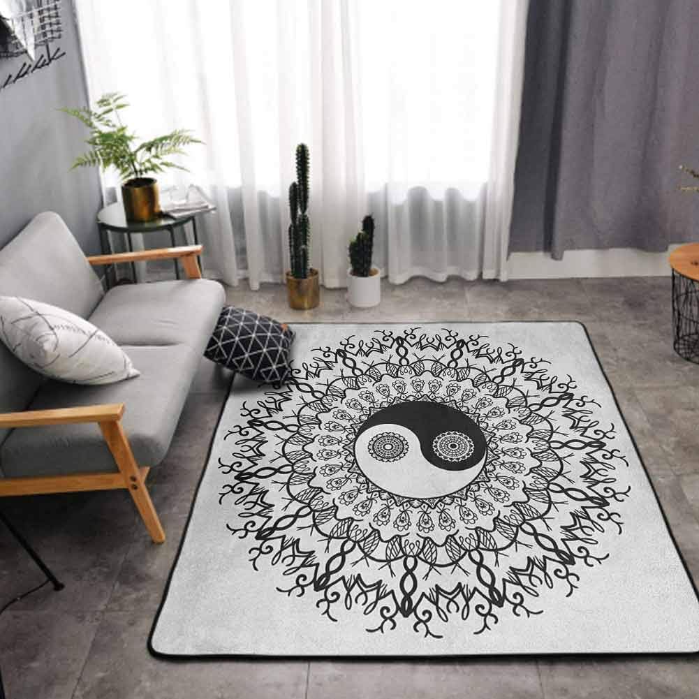 Ying Yang Area Rug Rugs Large Floor Mat Vintage Yin Yang Pattern