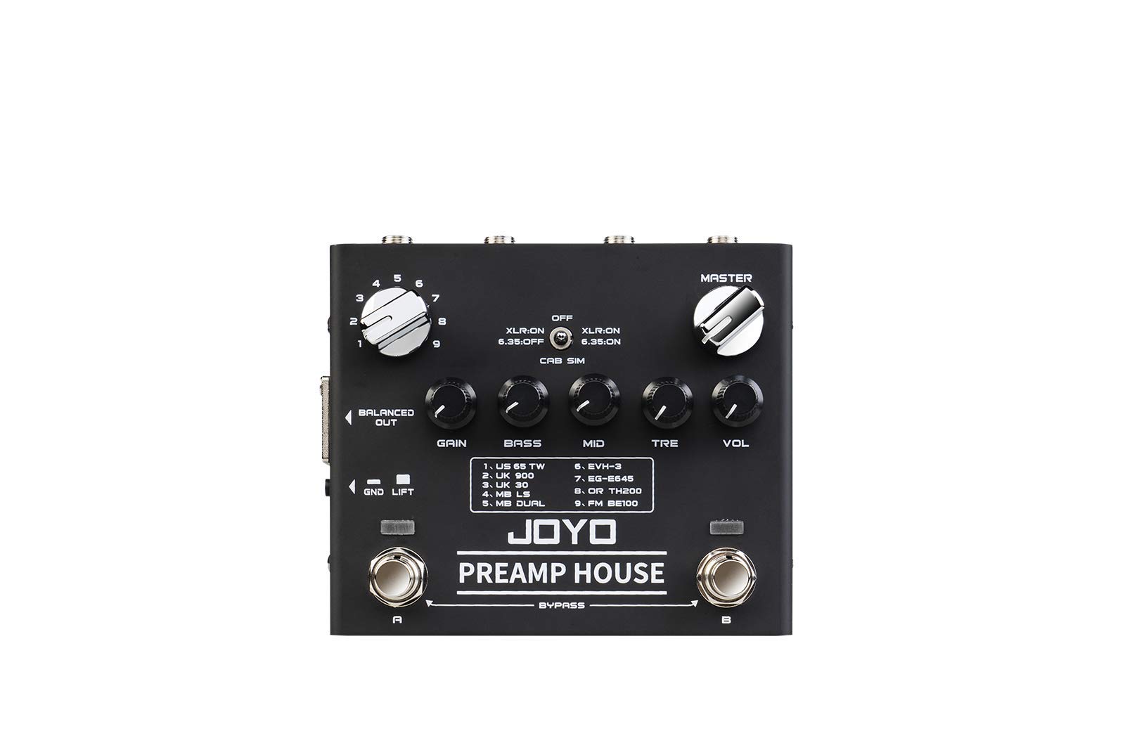 JOYO-R15 - Preamp House, 18 Guitar Amplifier Simulators in 1 effect pedal - Revolution R Series