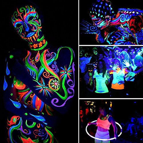 UV Black Light, Escolite 395nm Ultraviolet 20W LED Flood Light Outdoor for Blacklight Run,UV Glow Party