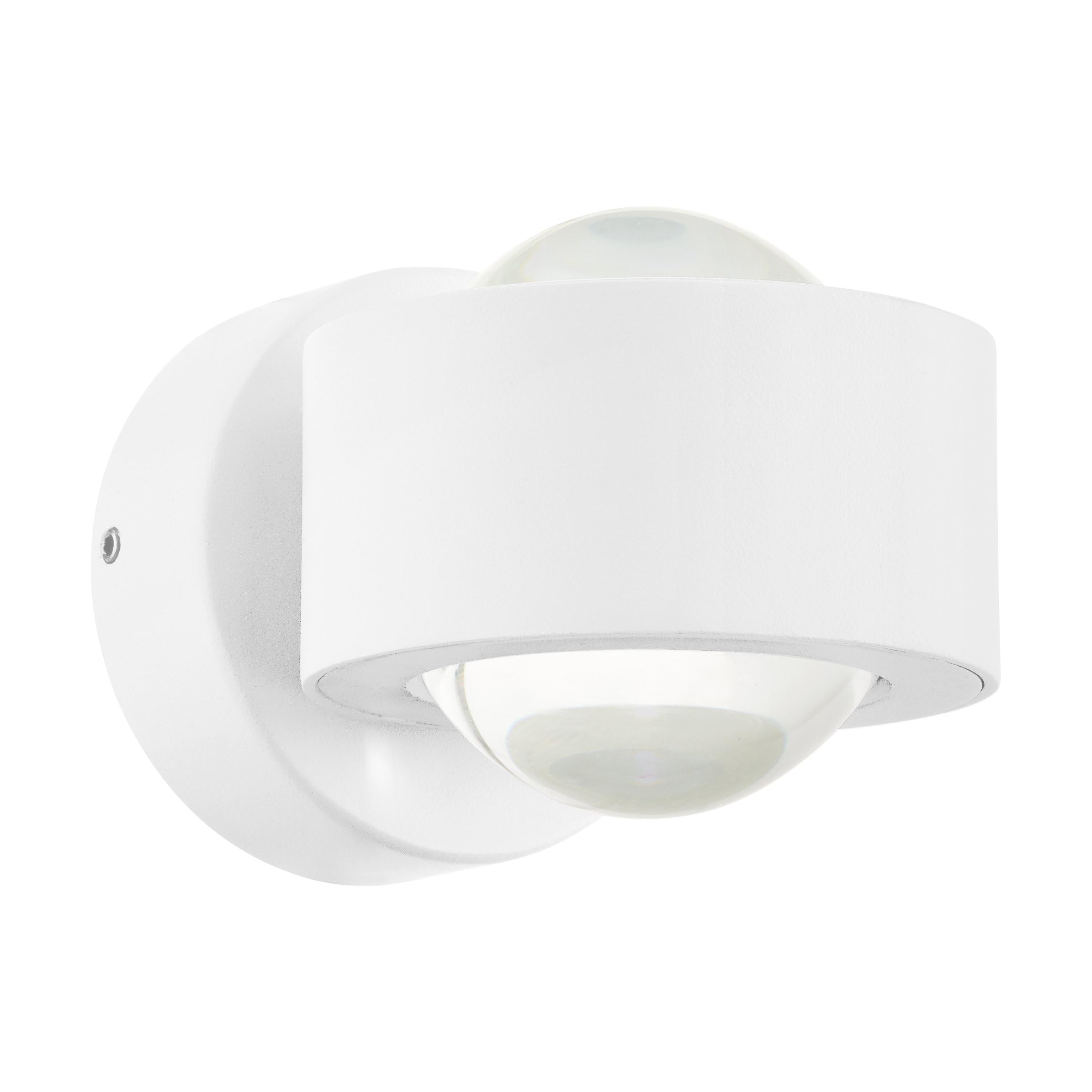 Eglo LED Wall Lamp ONO 2, Double-Headed wall Light, Indoor wall Spotlight Made of Aluminium and Plastic, Living Room lamp in White, Clear, LED Hallway lamp with up and Down Warm White Light — image 1