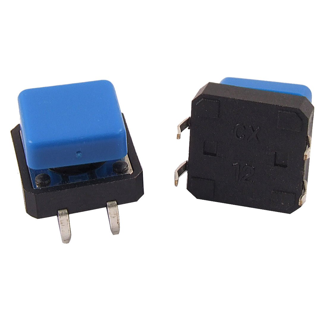 Sourcingmap 20pcs Momentary Tact Tactile Push Button Switch 12 x 12 x 12mm 4Pin DIP W Cap
