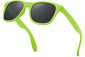 LEICO FASHION Kids Polarized Retro Sunglasses for Boys Girls Age 3-12 Shatterproof UV Protection Toddler Children Sun Glasses