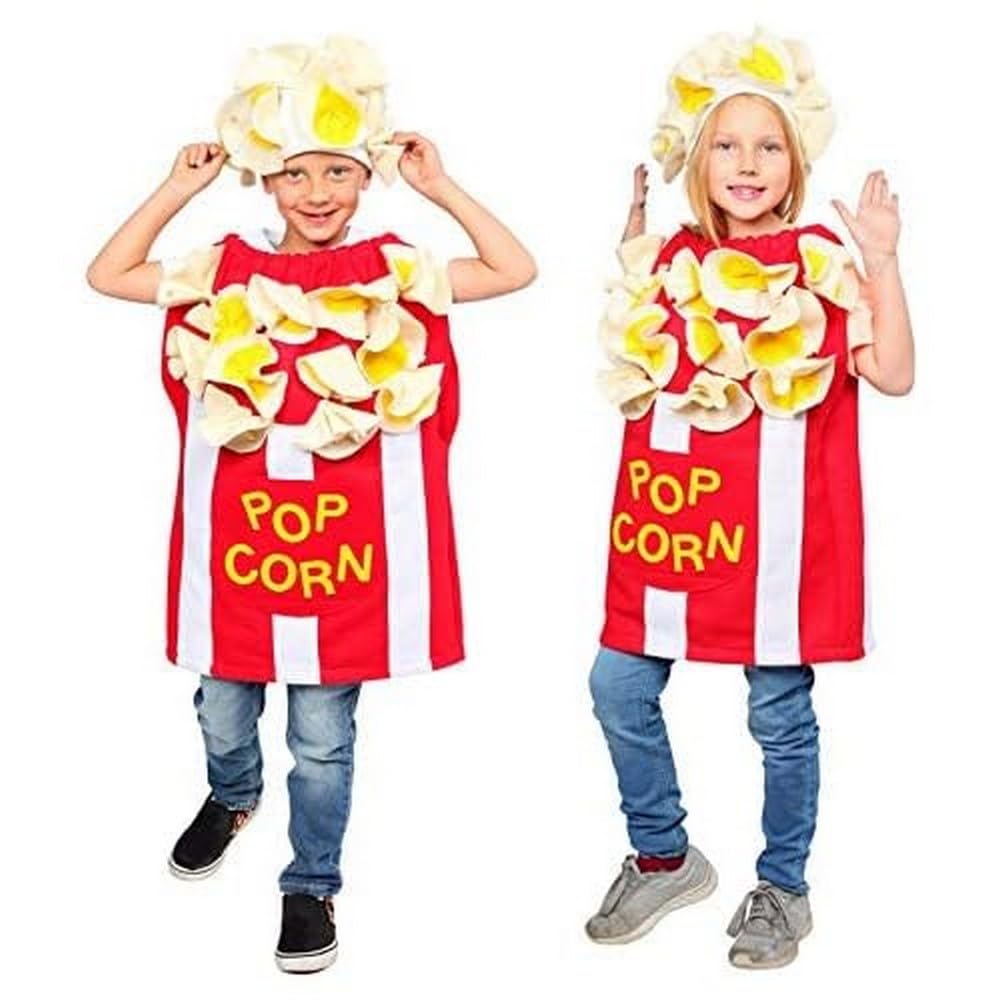 Dress Up America 1052-T2 Fun Kernel Boys and Girls Popcorn Costume for Kids Unisex, Multi-Color, 2-3 Years