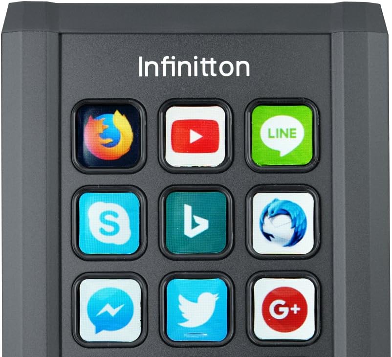 Infinitton Smart Programmable Keypad Customizable Keys Full Color ...