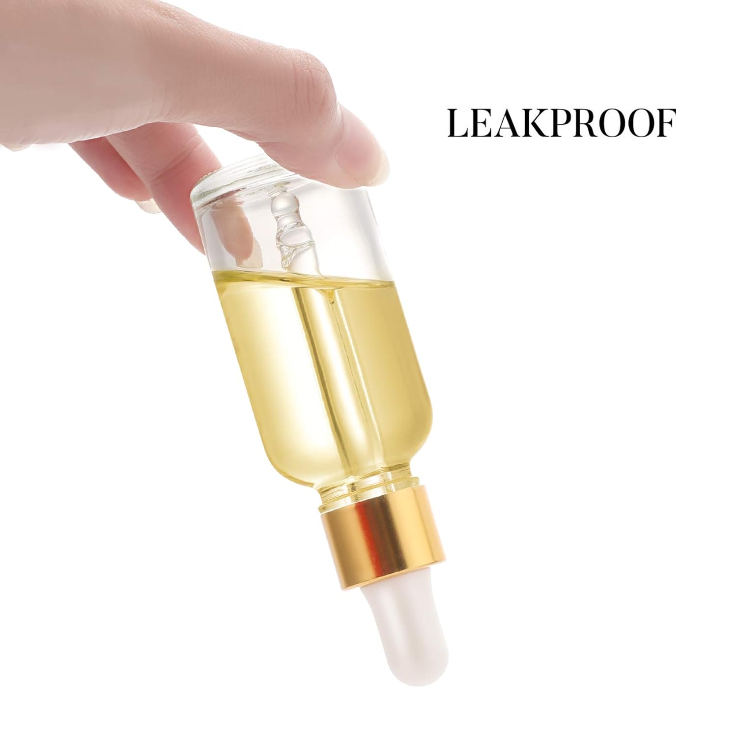 12 Pcs, 1 oz Dropper Bottles (30ml) with 3 Funnels & 1 Long Dropper - Clear Glass Bottles for Essential Oils with Eye Droppers - Tincture Bottles, Leak Proof Travel Bottles for Liquids, Golden Cap: Industrial & Scientific