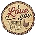 P. Graham Dunn I Love You A Bushel and A Peck Chicken Rustic Bark Look Wood Circle Magnet
