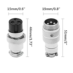 Eilumduo 2 Sets Aviation Connector 3P 10A GX20-3