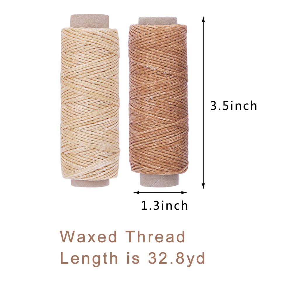 36 Colors Waxed Thread, 1188 Yards Colorful Leather Thread, 33 Yards Per Color Waxed Polyester Cord, Sewing Threads, Hand Stitching Threads for Hand Sewing