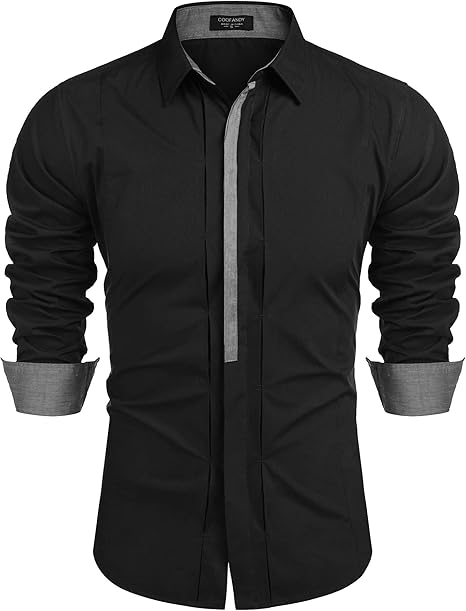 mens slim fit button down dress shirts