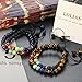 LOLIAS 4 Pcs Mens Bracelet Chakra Lava Stone Yoga Healing Diffuser Bracelets Adjustable L4
