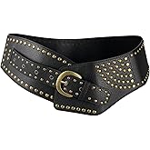 RONGXG Vintage Leather Belt Y2K Adjustable Belt PU Leather Retro Wide Waist Belt for Dress Short Halloween Cosplay Costume