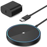Magnetic Wireless Charger Mag Safe Charging Pad Compatible with iPhone 17/17 Pro Max/iPhone Air/16/15/15 Plus/14/13/12 Series, 2025 Upgraded Fast Mag-Safe LED Charger with 20W Type-C Adapter (Black)