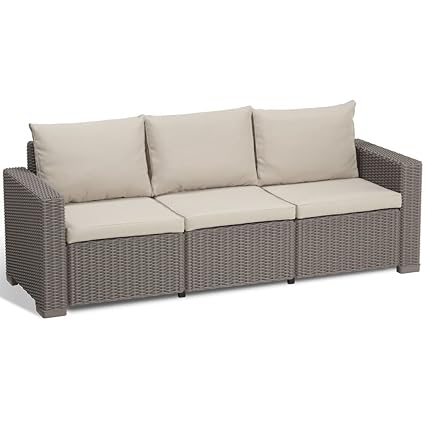 Allibert Lounge Sofa California 3-Sitzer, cappuccino/panama sand