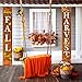 Whaline Fall Harvest Hanging Banner, Fall Porch Sign Autumn Pumpkin Maple Leaf Backdrop Flag for Home Yard Indoor Outdoor Wall Door Thanksgiving Party Decorations, 12 x 72 Inch