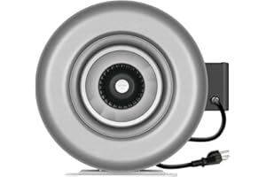 iPower 8 Inch 750 CFM Inline Duct Ventilation HVAC Exhaust Blower for Grow Tent, Grounded Power Cord, 8" Fan