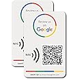 MESSAGENES | Review Us on Google QR Code Stickers | Reusable Smart QR Code and NFC | 2 Units | Rectangular 4.72" x 3.15" | Easy Reviews | Modify Link Whenever You Want | Google Decal for Business