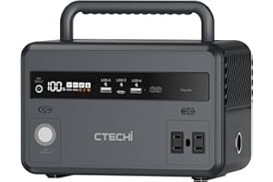 CTECHi Portable Power Station 300W, 299Wh LiFePO4 Power Station, Solar Powered Generator for Camping, Battery Backup Power Supply for Home Emergency Use, Outdoor, CPAP, Trip and Fishing