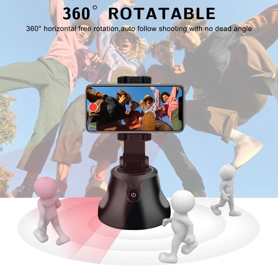 Smart Portable Selfie Stick,360°Rotation Auto Face Object Tracking Camera Tripod Holder Smart Shooting Cell Phone Camera Mount, Vlog Shooting Smartphone Mount Holder for All iPhone Android Phone: Camera & Photo