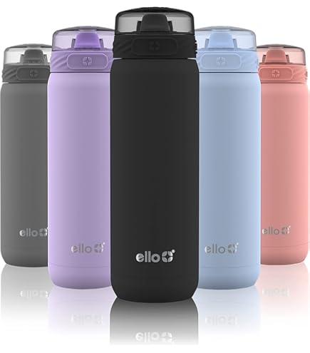 Bouteille d'eau Ello Flip & Fill 32 oz en acier inoxydable neuve blanc